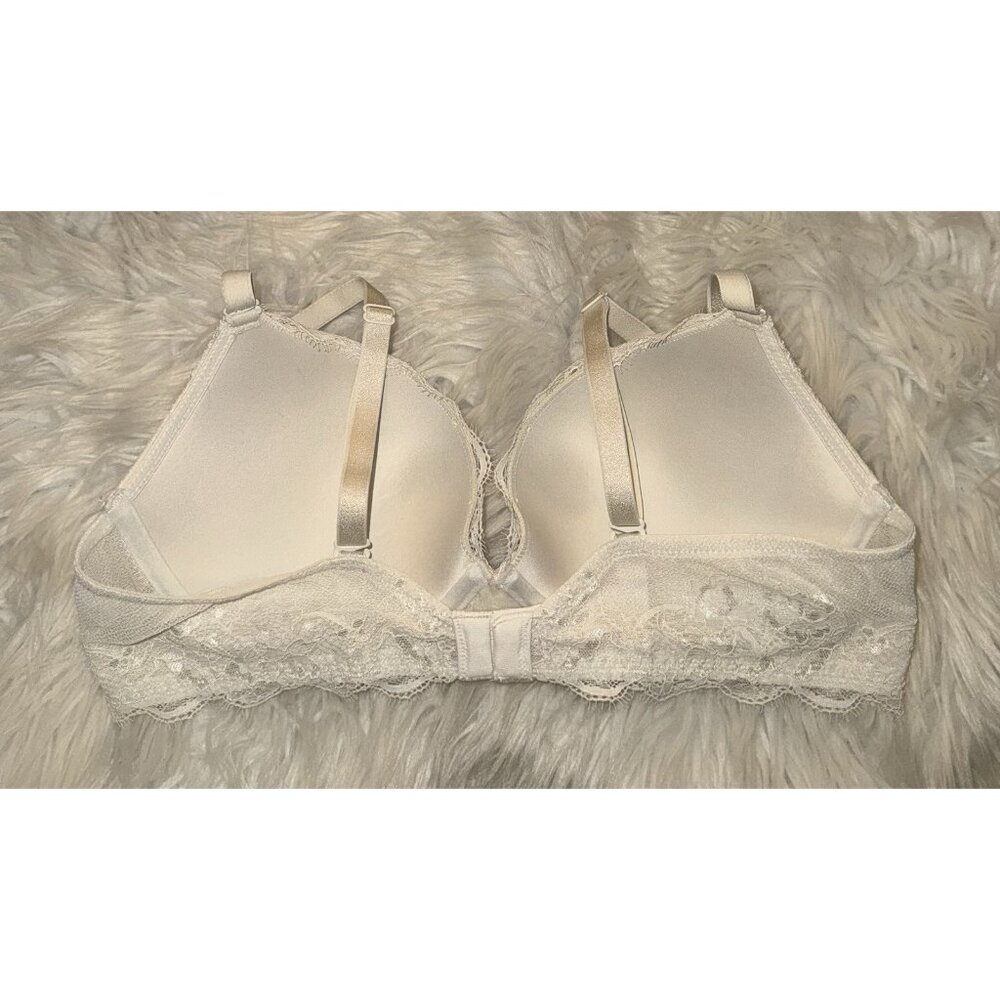 Ambrielle Everyday Convertible Plunge Push Up Bra Lace UW Womens 36C Ivory - Picture 4 of 6